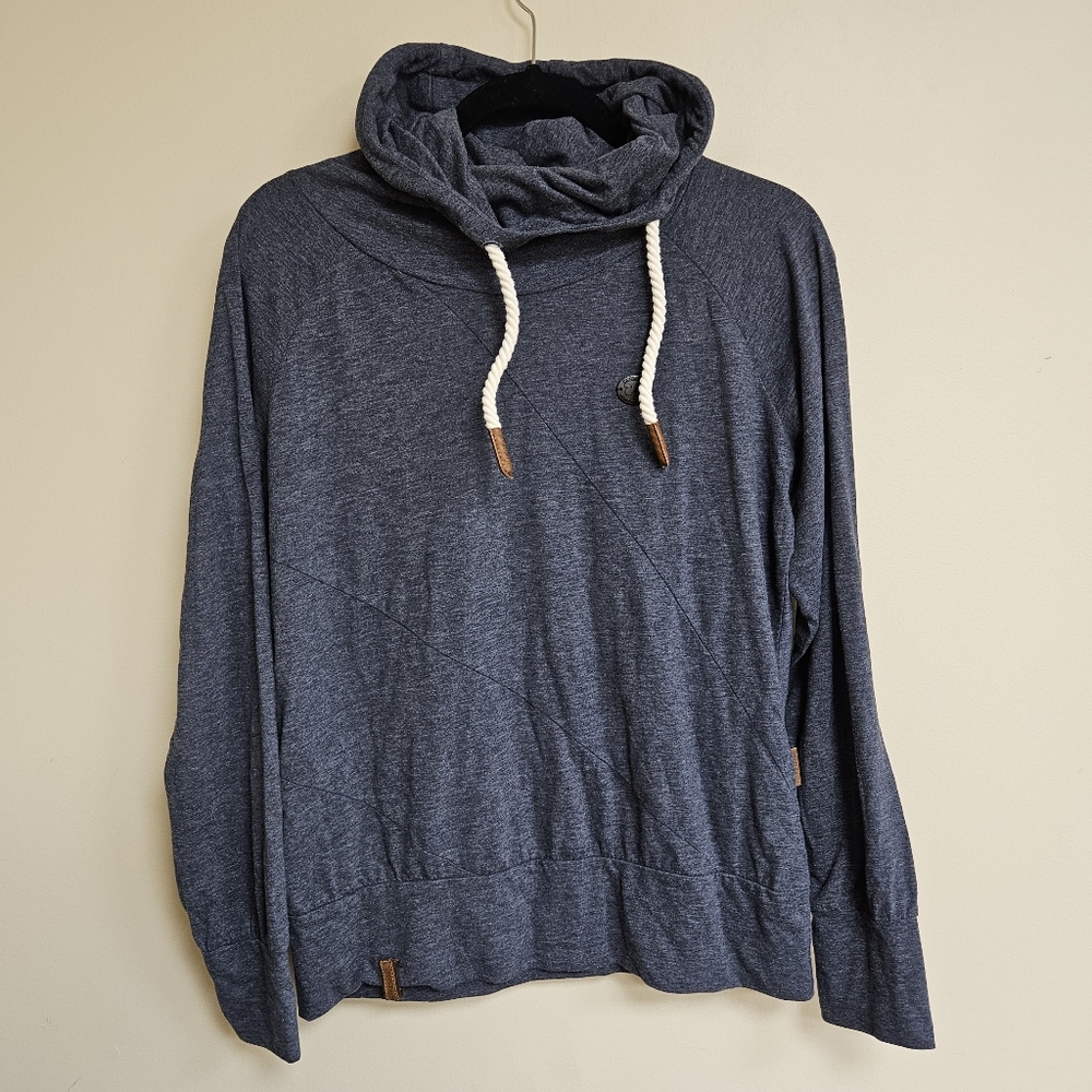 Naketano L Navy Dark Blue Hooded Long Sleeve Light Sweater